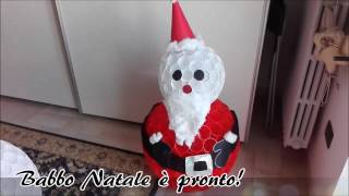 Tutorial Babbo Natale lavoretto con bicchieri di plastica  Santa Claus with glasses [upl. by Ynos]