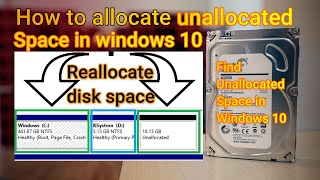 How to allocate unallocated space in windows 10 [upl. by Anaimad]