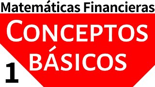 Matemáticas Financieras Conceptos Básicos Tema 1 [upl. by Bein]