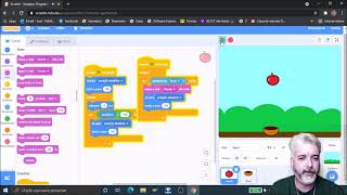 AULA DE PROGRAMAÇÃO  Jogo das maças no Scratch [upl. by Chassin]