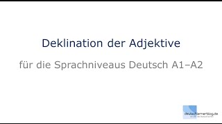 Adjektivdeklination  Deutsch lernen A1A2 [upl. by Lonier]