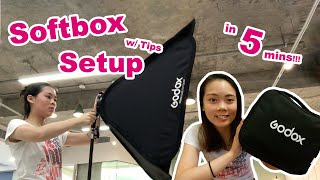 Camera amp Gear HOW TO SET UP SOFTBOX with speedlight Godox 80cm Flash Softbox  S2 Bracket Mount [upl. by Gabi299]