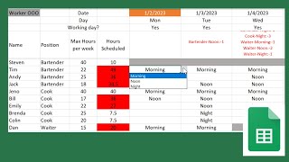 Excel Roster Schedule [upl. by Dranyl]