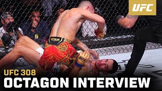 Ilia Topuria Octagon Interview  UFC 308 [upl. by Nadabas282]