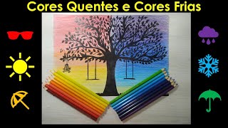 Atividade cores quentes e frias  desenho de árvore [upl. by Byrom]