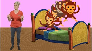 Five Cheeky Monkeys  Kids Song  hey dee ho music [upl. by Irisa]