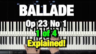 CHOPIN  BALLADE NO 1 IN G MINOR  PIANO TUTORIAL HOW TO PLAY LESSON Part 1 of 4 [upl. by Eidnak]