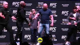 UFC 263 Figueiredo Shoves Brandon Moreno [upl. by Warthman]