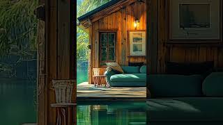 Cozy Cabin Vibes Relaxing Smooth Jazz by the River 🌊🎷 Shorts RelaxingMusic [upl. by Earahs]