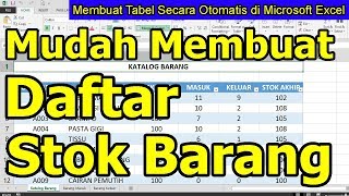 Membuat Laporan Stok Barang di Microsoft Excel [upl. by Aldwin]