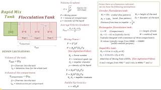 Flocculation Tank Design Calculations  RAPID MIX AND FLOCCULATION Water Treatment [upl. by Omland731]