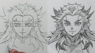 How to draw Kyojuro Rengoku with ease  鬼滅の刃  ssart1 [upl. by Drue]