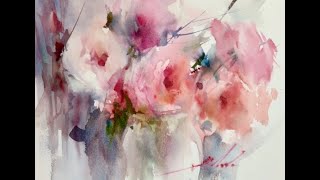 WatercolorAquarela Demo  Roses [upl. by Sorgalim]