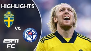 Emil Forsberg converts from the spot for Sweden in win vs Slovakia  Highlights  ESPN FC [upl. by Anikahs]