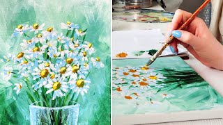 How To Paint Daisies in Acrylics [upl. by Azyl]