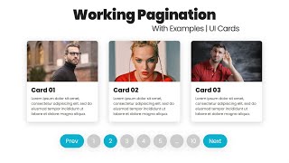 How to Make a Working Pagination  With Examples  Functional With UI Cards  HTML CSS amp Jquery [upl. by Falzetta]