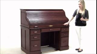 Deluxe Solid Oak Roll Top Desk [upl. by Mckenzie400]