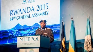 Emmanuel GASANA Inspector General of Rwanda National Police  84th INTERPOL General Assembly [upl. by Joachima]