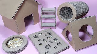 7 Easy Cardboard DIYs For Hamsters amp Mice [upl. by Ednargel]