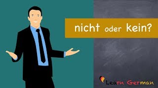 Learn German  German Grammar  Kein oder nicht  A1 [upl. by Leinoto]