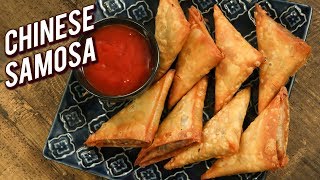 Chinese Samosa Recipe  How To Make Crispy Vegetable Samosa  Snack Recipe  Varun [upl. by Ardnuek]