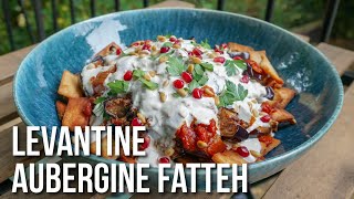 Levantine Aubergine Fatteh  Easy and quick to make delicious layered Eggplant dish [upl. by Akfir760]