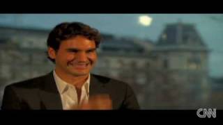 Rogere Federer laughing to death at tv interview [upl. by Flavius739]