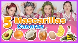 5 MASCARILLAS CASERAS PARA UN PELO HERMOSO HIDRATADO Y SIN PUNTAS ABIERTAS  NatyGloss [upl. by Aim888]