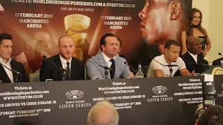 HEATED GEORGE GROVES v CHRIS EUBANK JR  FULL amp UNCUT PRESS CONFERENCE w EUBANK SNR  SAUERLAND [upl. by Innob]