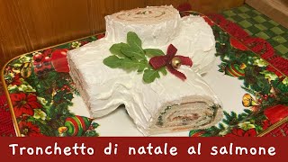 Tronchetto di Natale salato al salmone  RICETTA SENZA COTTURA FACILE E VELOCE [upl. by Bovill]