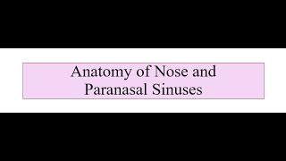 Nose and Paranasal Sinuses [upl. by Jurdi666]