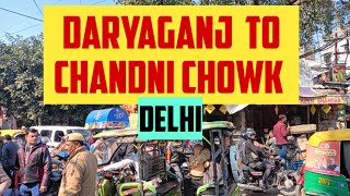 Walking Tour Busy streets  Daryaganj  Jama Masjid  Chawri Bazar  Chandni Chowk  Delhi 06 [upl. by Dang]