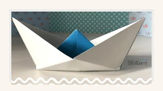 Cómo hacer un BARCO de papel  Origami Boat that floats  Tutorial [upl. by Odlaniger]