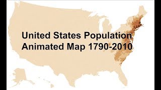 Animated map of population density in the US 1790 – 2010 [upl. by Eniamat]