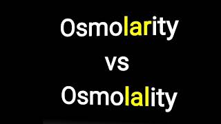 Osmolarity vs Osmolality [upl. by Adelice]