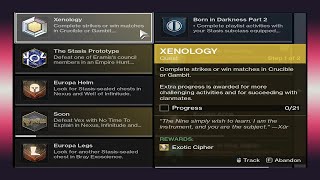 The Fastest Ways To Complete Xenology Exotic Quest From Xur  How to Get Exotic Ciphers Easy D2 [upl. by Krawczyk]