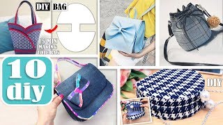 10 AWESOME DIY BAG TUTORIALS  Cut amp Sew Purse Bag Designs Making During 25 MIN [upl. by Qooraf641]