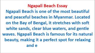 Ngapali Beach Essay [upl. by Close]