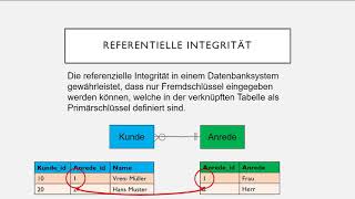 Datenmodellierung  Referentielle Integrität [upl. by Eelarol]