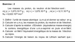 Exercice  2 Atomistique [upl. by Ecnerat]