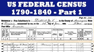 US Census Records 17901840 Part 1 of 3 How to Research Your Family Tree [upl. by Yennek]