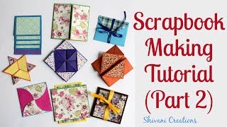 How to make Scrapbook Pages 9 different Cards Ideas DIY Scrapbook Tutorial Part Two [upl. by Seditsira114]