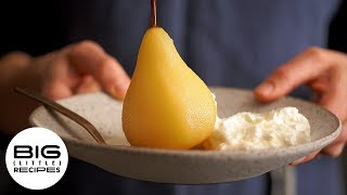 HoneyPoached Pears with Burrata  Big Little Recipes [upl. by Dehsar]