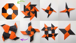 6 INCREIBLES ESTRELLAS NINJA  ORIGAMI SHURIKEN DE PAPEL [upl. by Shirl]