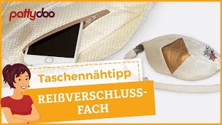 Taschen nähen 8 Reißverschlussfach nähen [upl. by Aisa792]