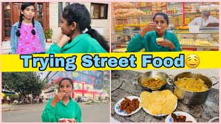 Trying Spicy And Tasty Street Food🤤 SPURTHI VLOGS [upl. by Orlosky246]