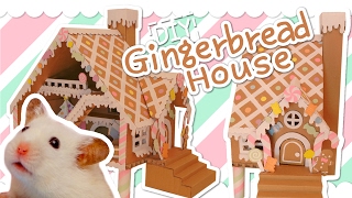 🍭 Cardboard Gingerbread House  HAMSTER DIY 🍬 [upl. by Cynthy]