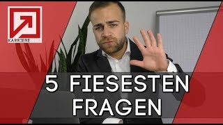 Vorstellungsgespräch  die 5 FIESESTEN Fragen  die PERFEKTEN Antworten [upl. by Afital]