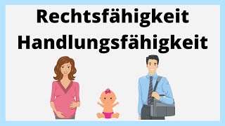 Rechtsfähigkeit und Handlungsfähigkeit  einfach erklärt [upl. by Idalla]