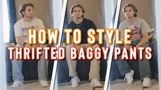 HOW TO STYLE BAGGY PANTS Vintage Streetwear Lookbook  Mens Fashion [upl. by Nisa532]